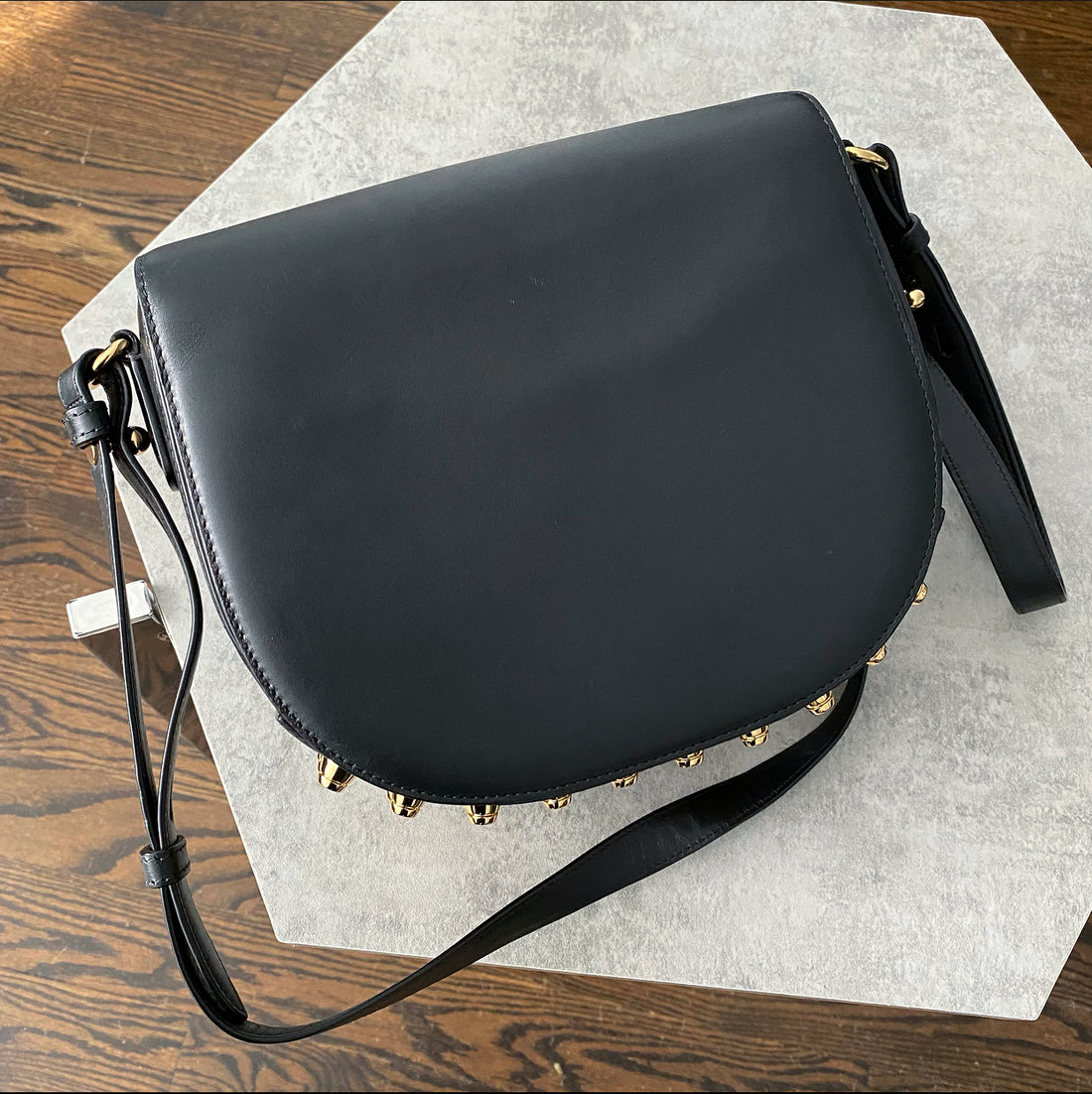 Alexander Wang Black Leather Stud Lia Bag