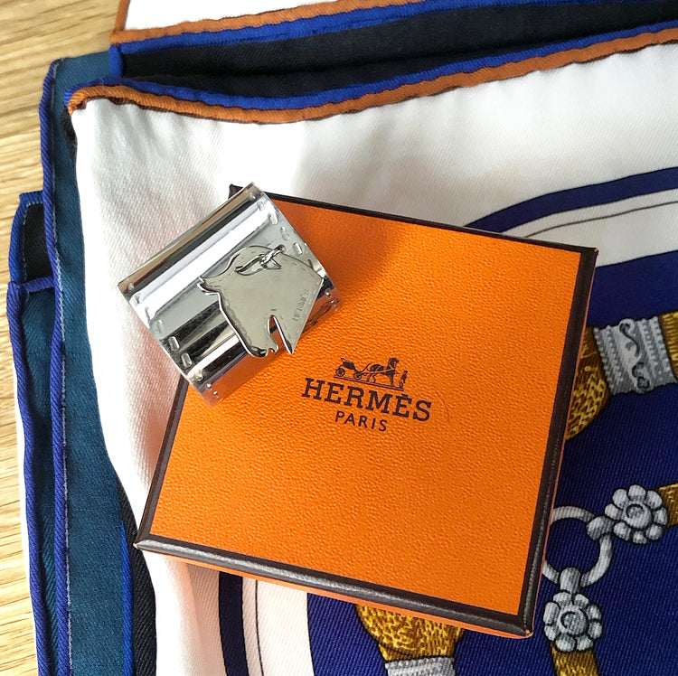  Hermes Tete de Cheval charm scarf ring 