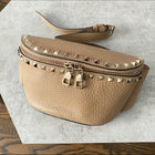 Valentino Beige Rock Stud Belt Bag