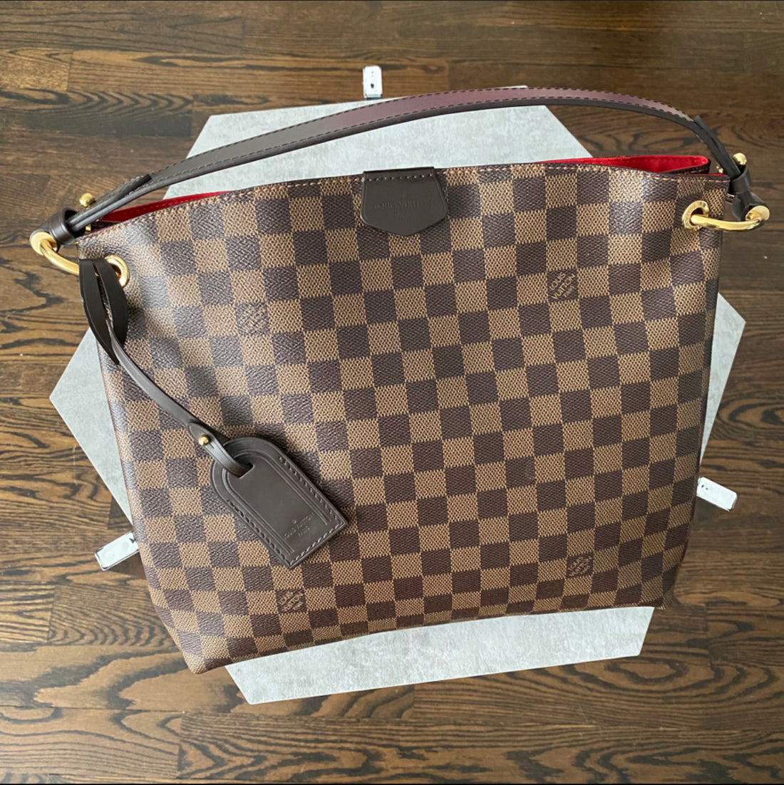 Louis Vuitton Damier Ebene Graceful PM Shoulder Bag – I MISS YOU
