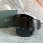 Gucci Black Wide Linked leather Belt - 34-39”