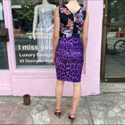 Dolce & Gabbana Purple Leopard and Floral Print Silk Dress - S / USA 4