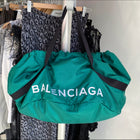 Balenciaga Green Nylon Large Wheel Bag