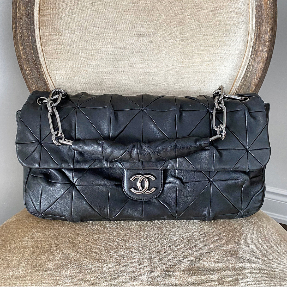 Chanel Origami Quilted CC Flap Bag with Chain Handle