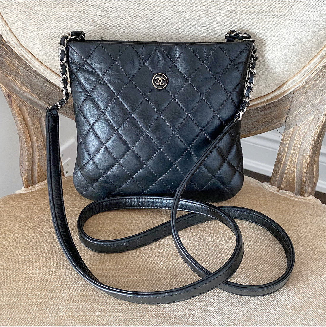 Chanel Uniform Employee Black Small Crossbody Messenger Bag – I Miss You  Vintage