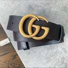 Gucci Black and Brown Reversible Grained Leather Marmont Belt - 100/40