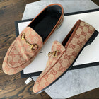 Gucci Monogram Canvas Horsebit Loafers - 38 / 8