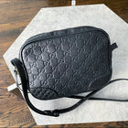 Gucci Black Guccissima Bree Camera Crossbody Bag