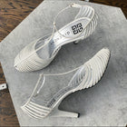 Givenchy  White Leather T-Strap Sandal Heels - 40