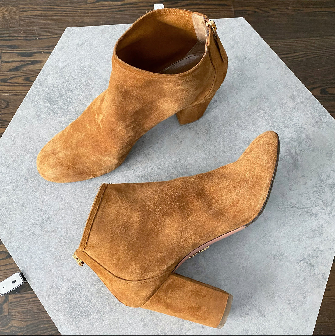 Aquazurra Tan Suede 95mm Ankle Boot - 40