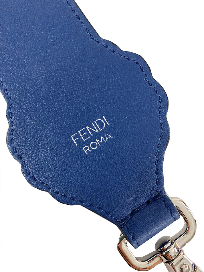 Fendi Blue Velvet Mini Strap You Floral Zucca Bag Strap