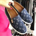 Louis Vuitton Denim Monogram Slip on Sneakers - 6 