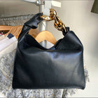 JW Anderson Small Black Leather Chain Hobo Bag