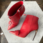Alexander McQueen Red 110mm Ankle Boots - 40