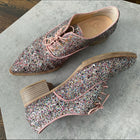 Christian Louboutin Pink Glitter Oxford Shoes - USA 7.5