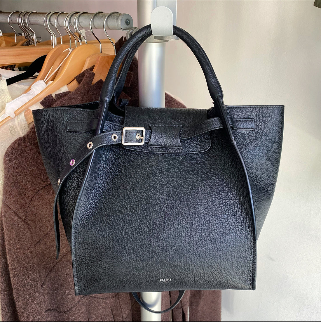 Celine Black Leather Small Big Bag Tote Bag – I Miss You Vintage