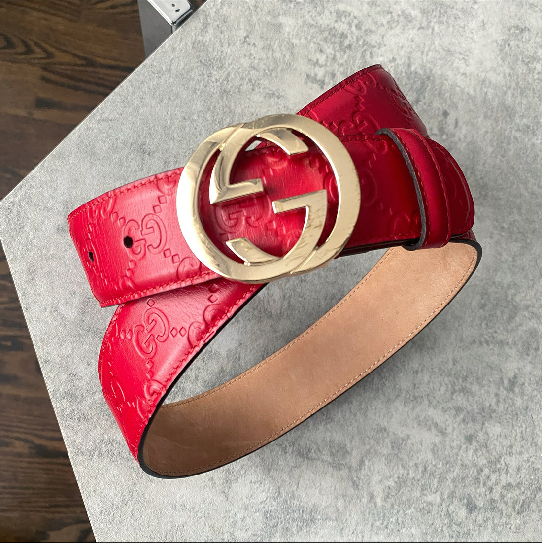 Gucci GG Supreme Apple Monogram Belt Bag - Size 32 / 80 (SHF-23491) – LuxeDH