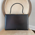 Celine Medium Black Clasp Handbag in Smooth Leather