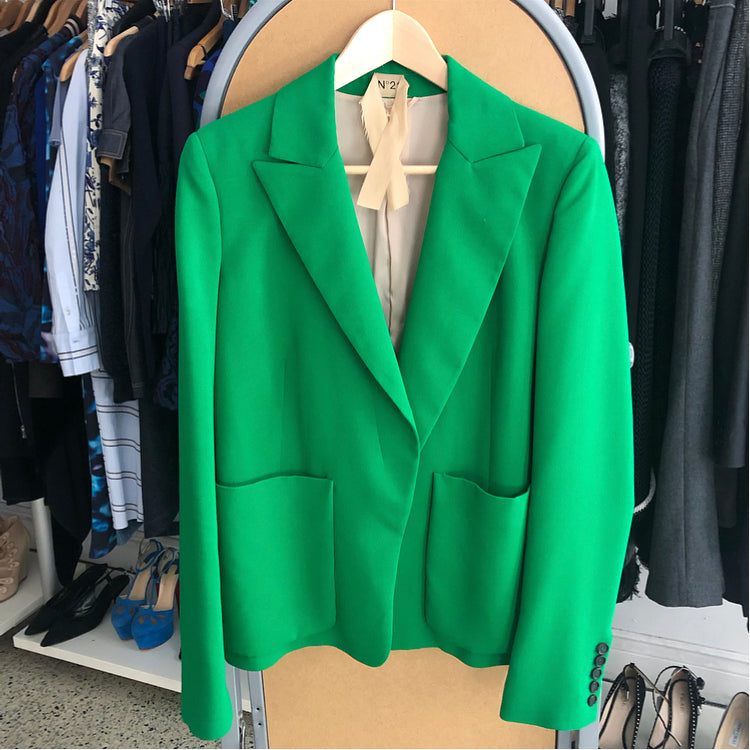 No. 21 Kelly Green Relaxed Fit Blazer Jacket - 8
