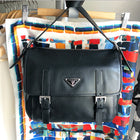 Prada Black Leather Small Crossbody Messenger Bag