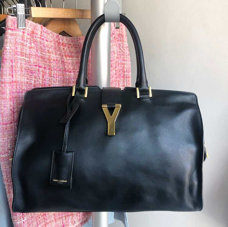 NWT Yves Saint Laurent Classic Cabas Chyc Ligne Y Macho Blush Leather Small  Bag