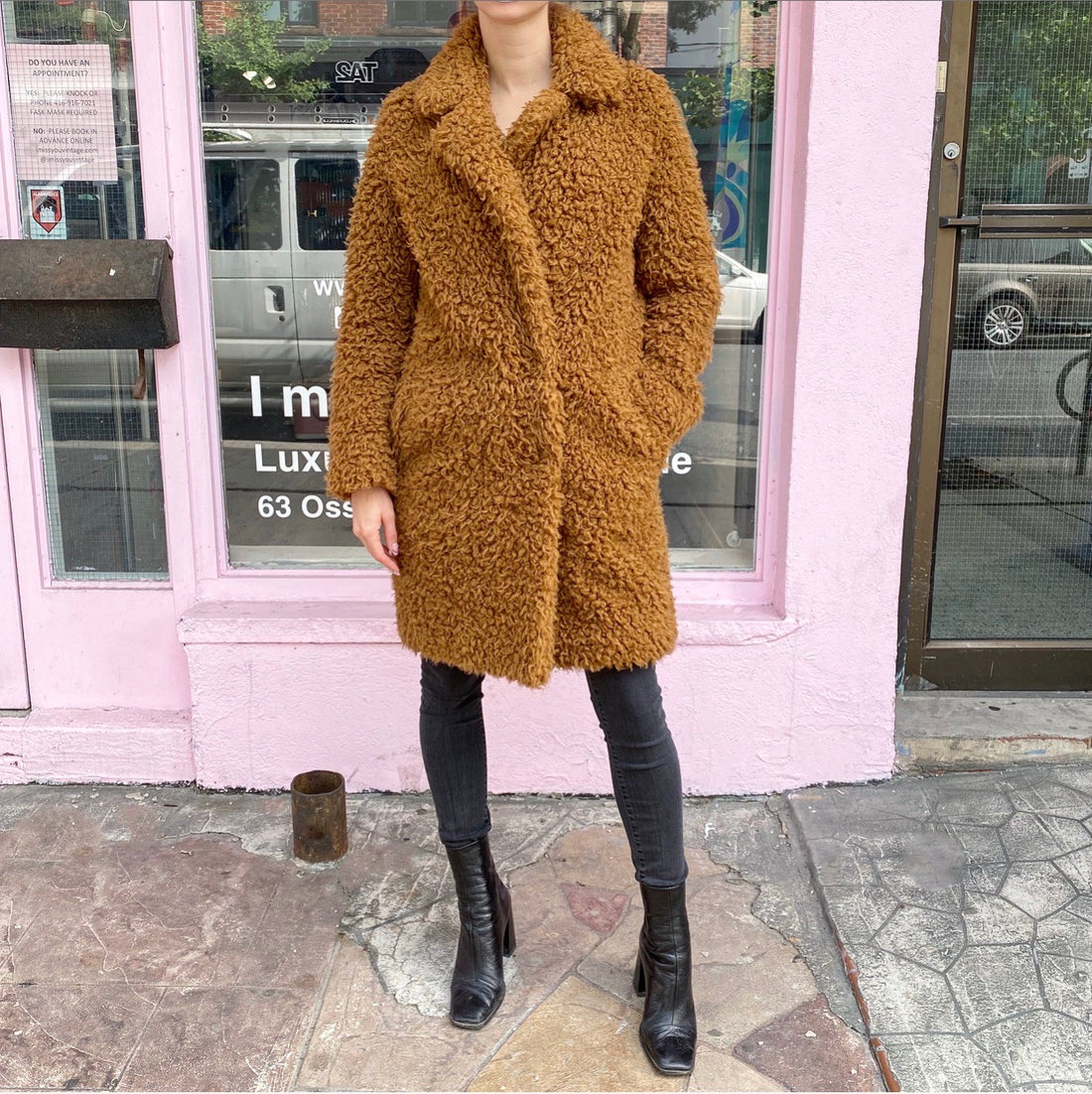 Sandro Faux Fur Oversized Plush Teddy Coat S