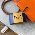 Hermes Kelly Dog Bracelet Bleu Saphir Swift Leather GHW