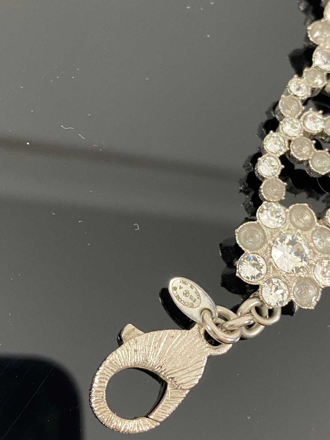 Chanel 15A Salzburg Silvertone Strass CC Choker Necklace – I MISS