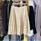 Prada Beige Lace Knee Length Cotton Skirt - 8 / 10