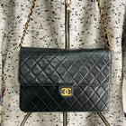 Chanel Vintage 1996 Black Quilt Flap Bag with Chain Strap