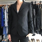 Prada Microfibre Nylon Fitted Black Jacket with Leather Piping - 2