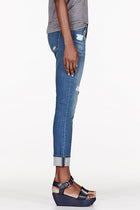 Frame Denim Le Garcon Skinny Low Rise Distressed in Blue Jay Way - 26