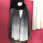 Chanel Cashmere Black and Grey Ombre Knit Long Scarf