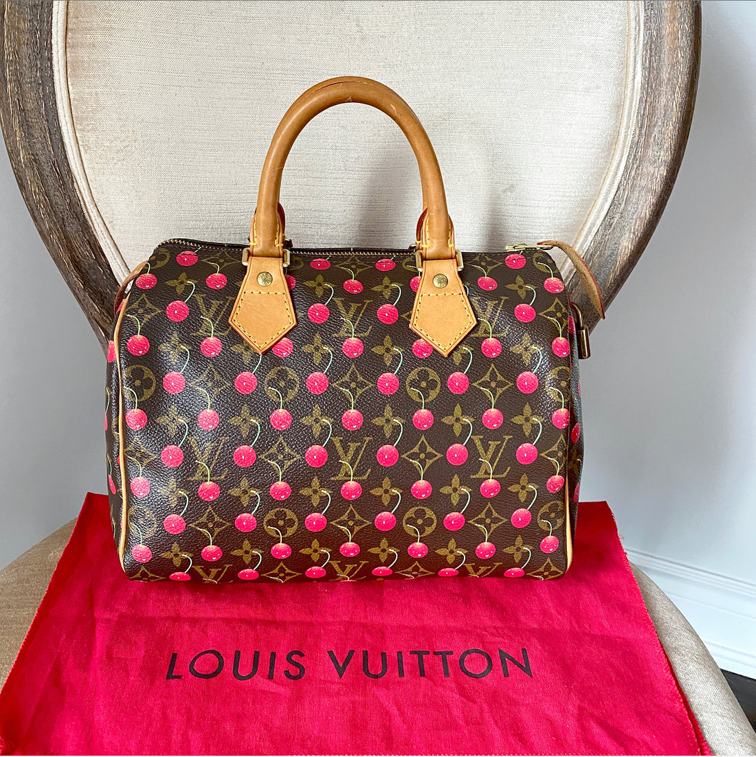 Vintage Louis Vuitton Cherry Cerises Monogram Speedy 25