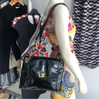 Chanel Vintage 1996  Black Patent Leather CC Turn Clasp Shoulder Bag