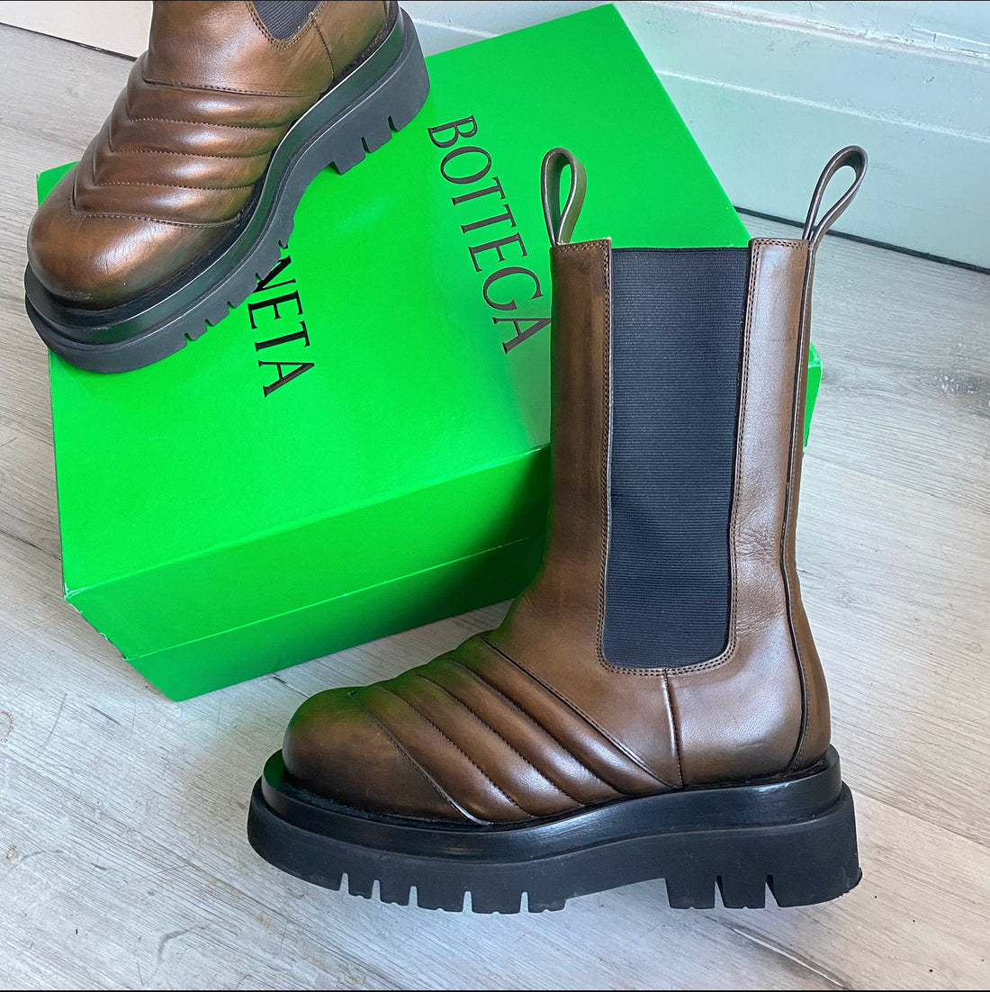 Bottega Veneta Brown Quilted Leather Boots - 6.5