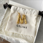 Celine M Initial Goldtone Large Pendant 