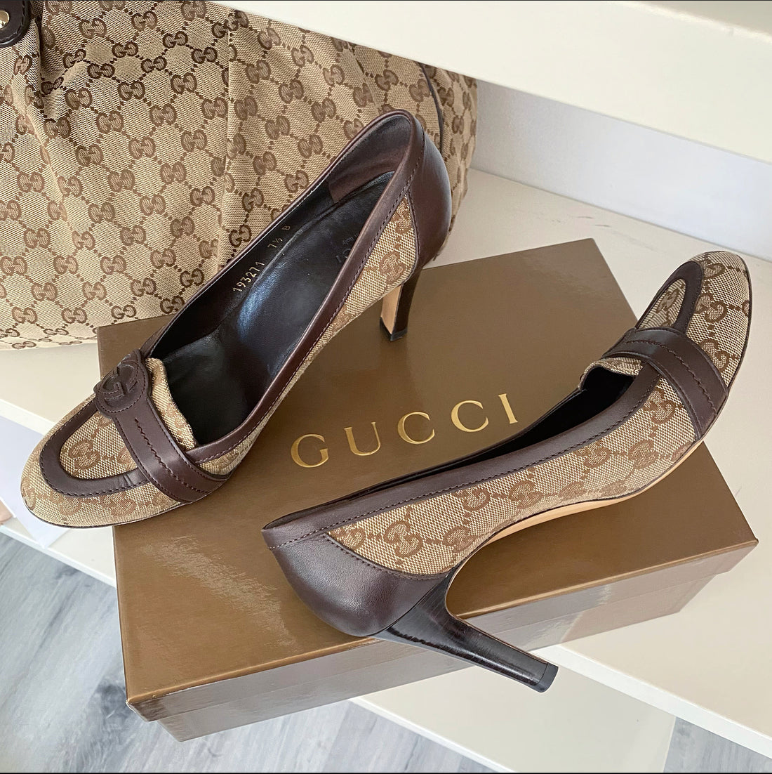 Gucci, patent leather peep toe platform pumps - Unique Designer Pieces