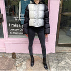 Rick Owens Fall 2019 Silver and Black Puffer Coat - S / M