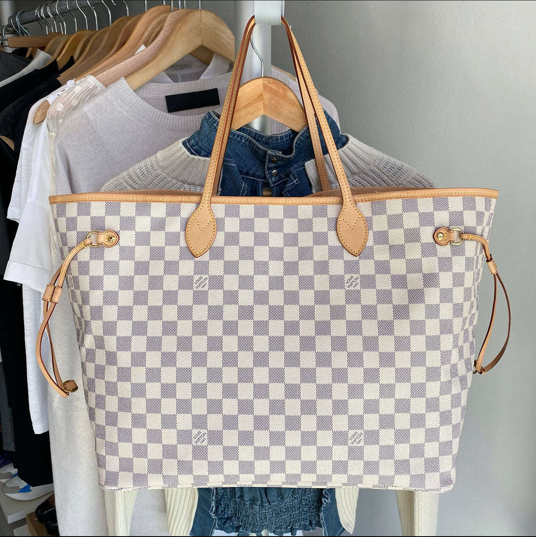 Louis Vuitton Damier Azur Neverfull GM Tote bag Upcycle Ready 2LV48