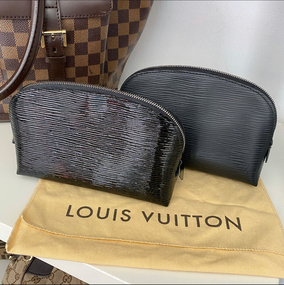 Louis Vuitton Black Epi Electric Small Cosmetic Pouch Bag 