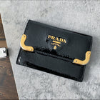 Prada Black Patent Leather Card Holder