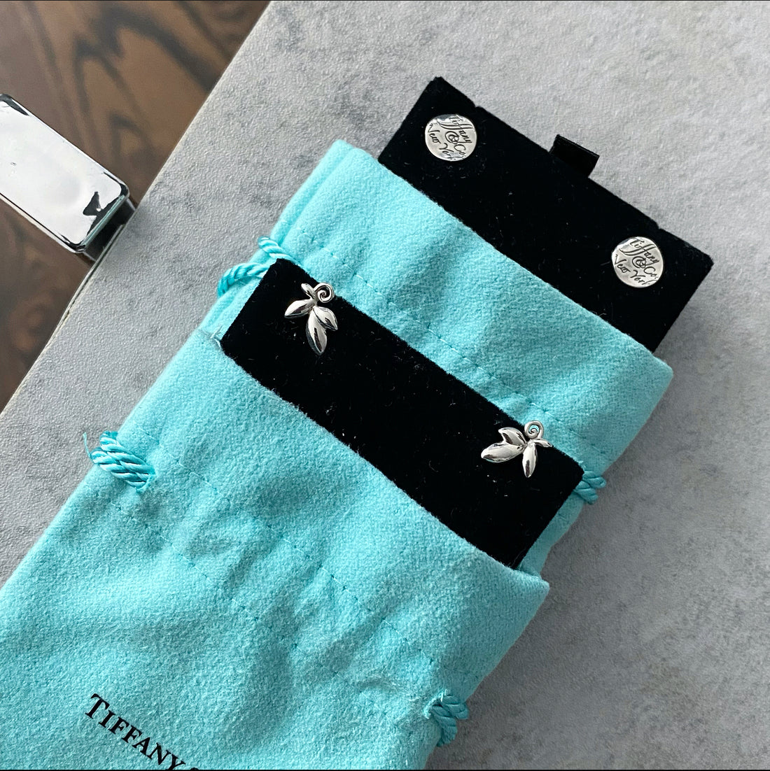 Tiffany & Co.  Sterling Silver Notes Stud Earrings