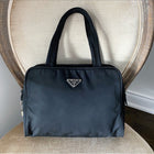 Prada Black Nylon Vintage Tessuto Top Handle Small Tote Bag