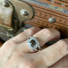 David Yurman Petite Albion Sterling Diamond Smoky Topaz Ring - 4.5