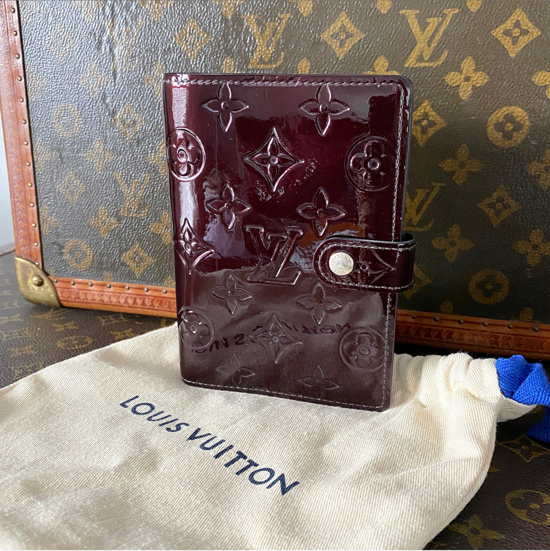 LOUIS VUITTON Notebook Cover Monogram Vernis Agenda Mini Patent Leather  Amaranto Unisex