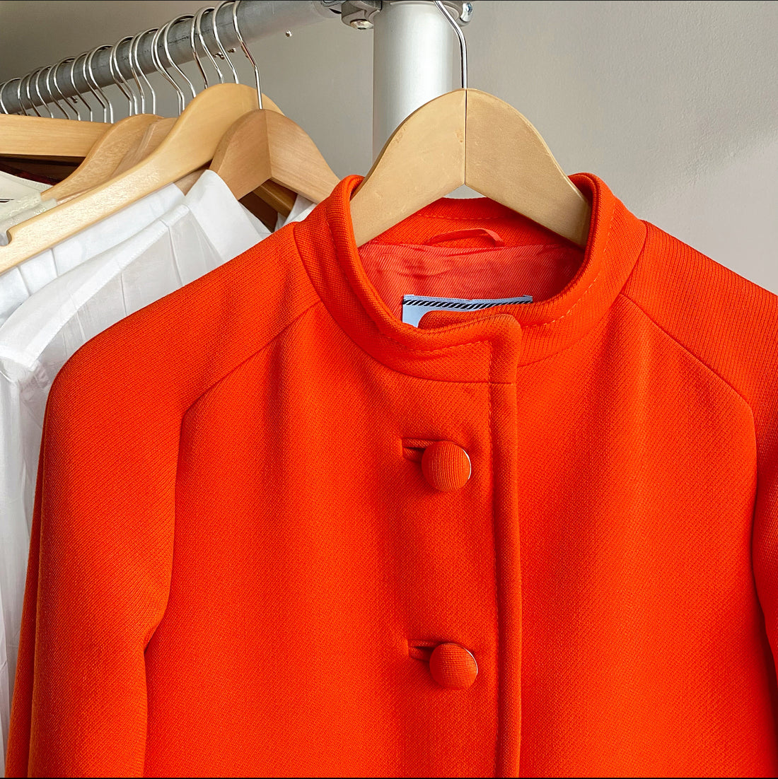 Prada Orange Wool Mod Coat - IT38 / USA 2