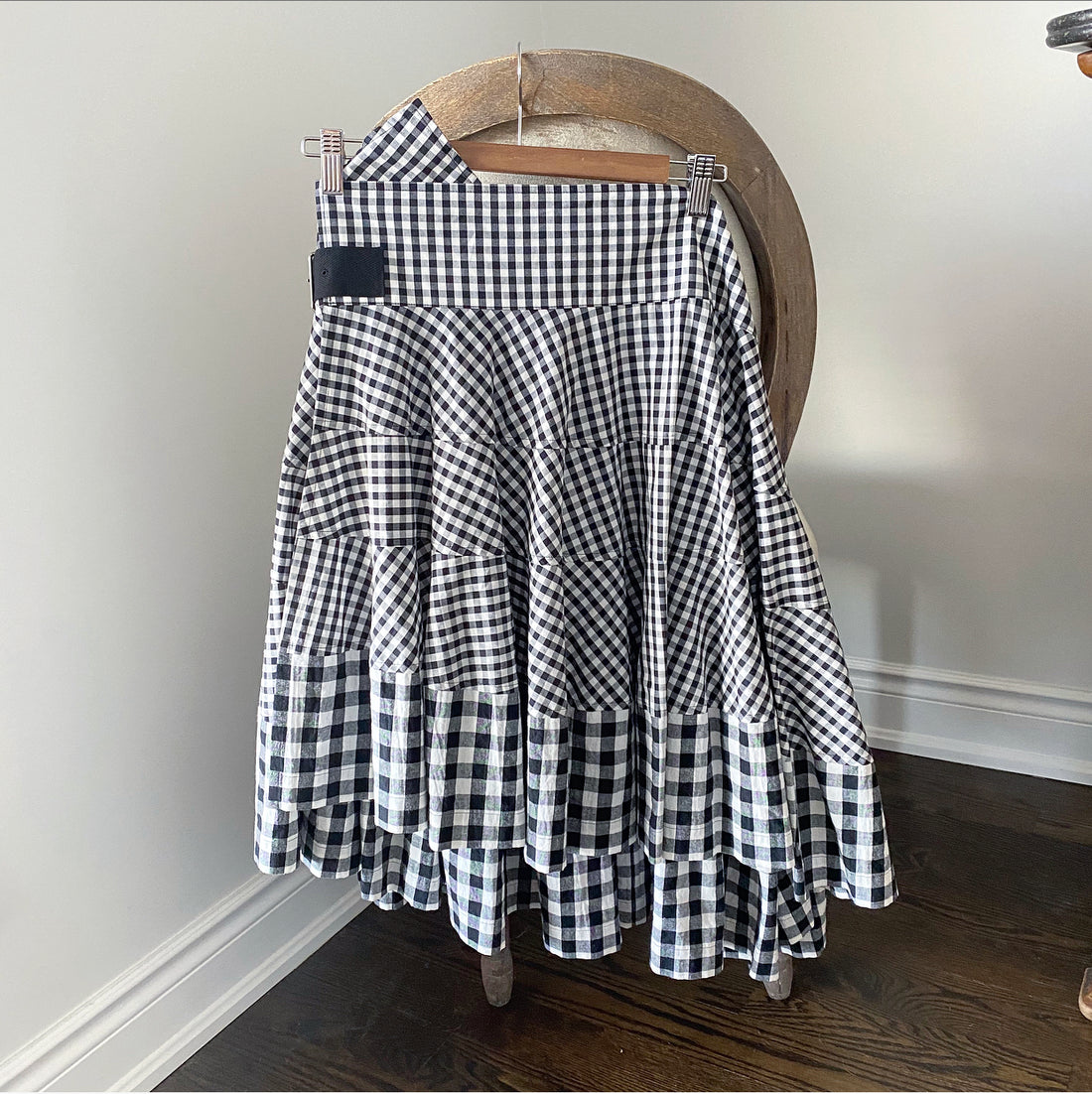 Comme des Garcons Tricot Gingham Check Ruffle Wrap Skirt - M / 6/8