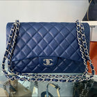 Chanel Navy Blue Jumbo Caviar Classic Double Flap Bag SHW