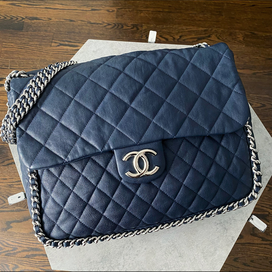 Chanel Blue Chain Around Maxi Luxe Flap Bag – Boutique Patina